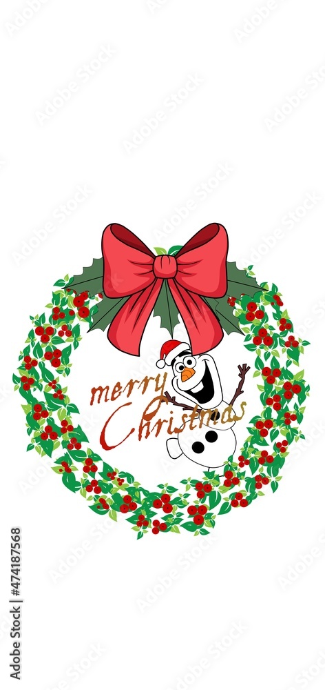 Christmas Wreath and wishes with red ribbon Christmas Wreath and wishes with red ribbon