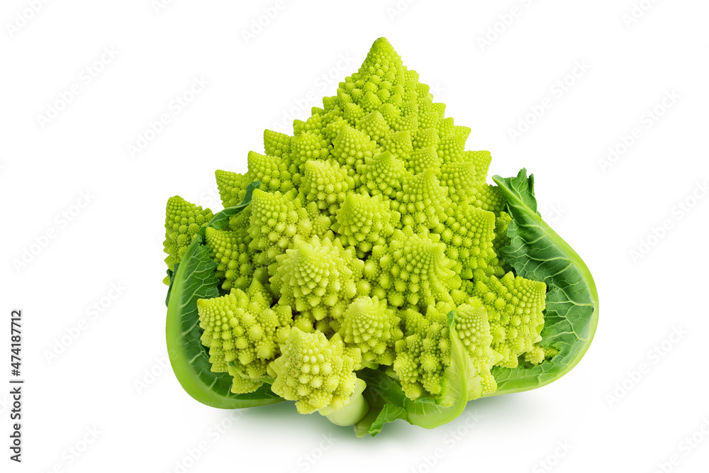 Romanesco broccoli cabbage or Roman Cauliflower isolated on white background with clipping path and full depth of field Romanesco broccoli cabbage or Roman Cauliflower isolated on white background with clipping path and full depth of field