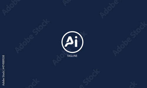 AI is classic design logo with blue background.