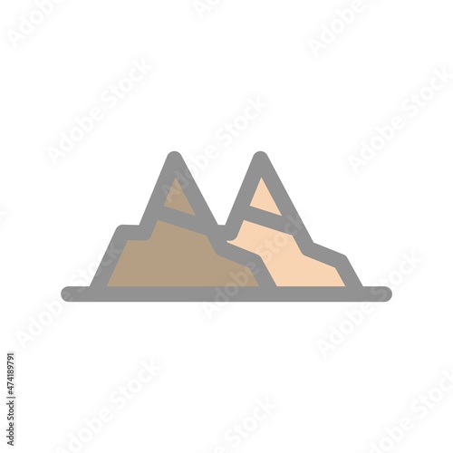 Mountains Filled Light Vector Icon Design