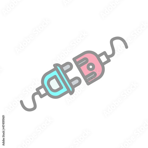 Plugs Filled Light Vector Icon Design