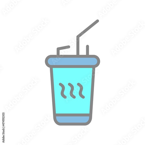 Disposable Tea CUp Filled Light Vector Icon Design