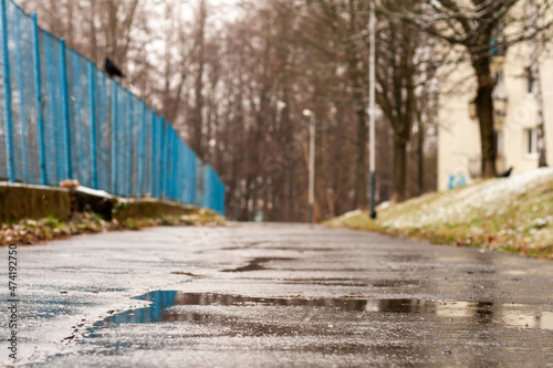 wet footpath in the park