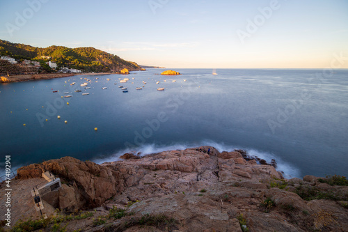 Tossa de Mar in Girona Catalonia Spain on September 28, 2020 sunset at beach