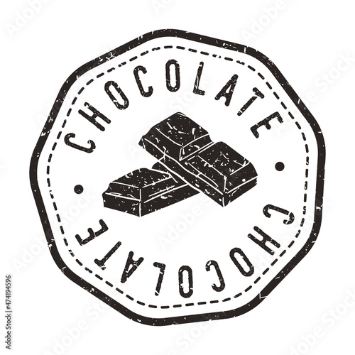 Chocolate Flavour Delicious Quality Recipe. Traditional Sweet Stamp Design Vector Art.