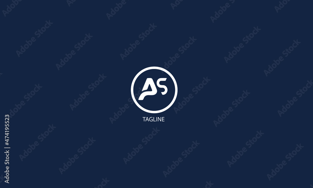 AS is classic design logo with blue background. AS is classic design logo with blue background.