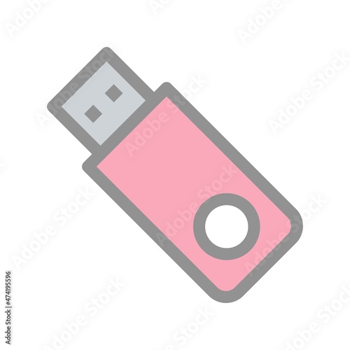 Usb Drive Filled Light Vector Icon Design