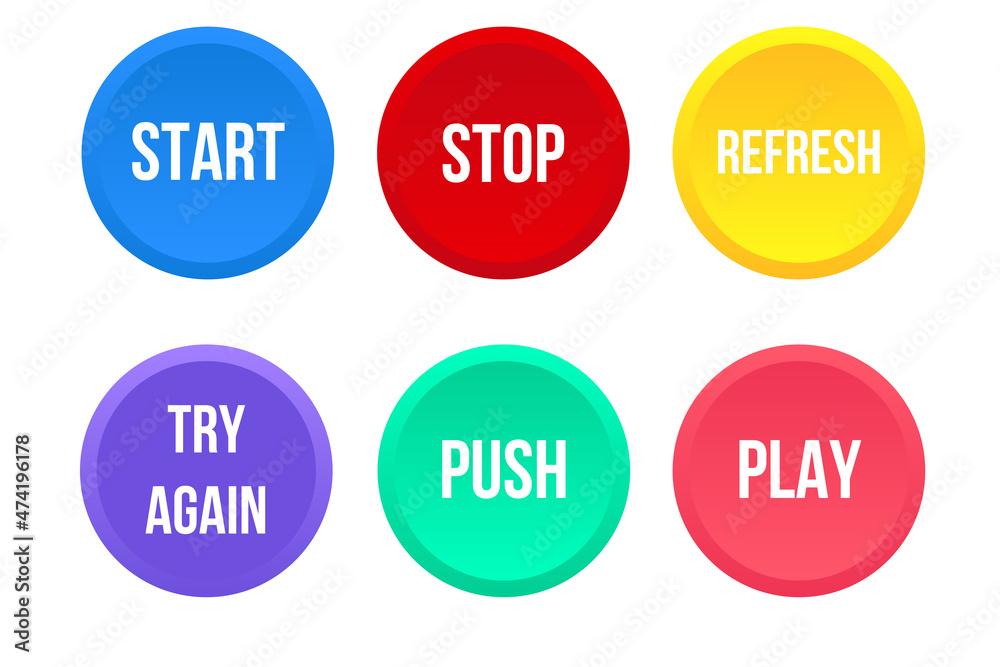 Set of flat colorful buttons Set of flat colorful buttons