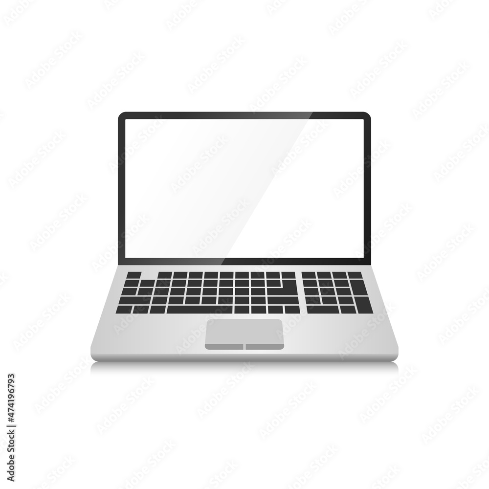 Laptop computer icon in flat style. Notebook vector illustration on white isolated background. Portable pc sign business concept.
