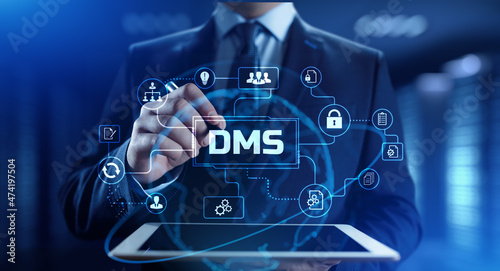DMS Document management system business technology concept.
