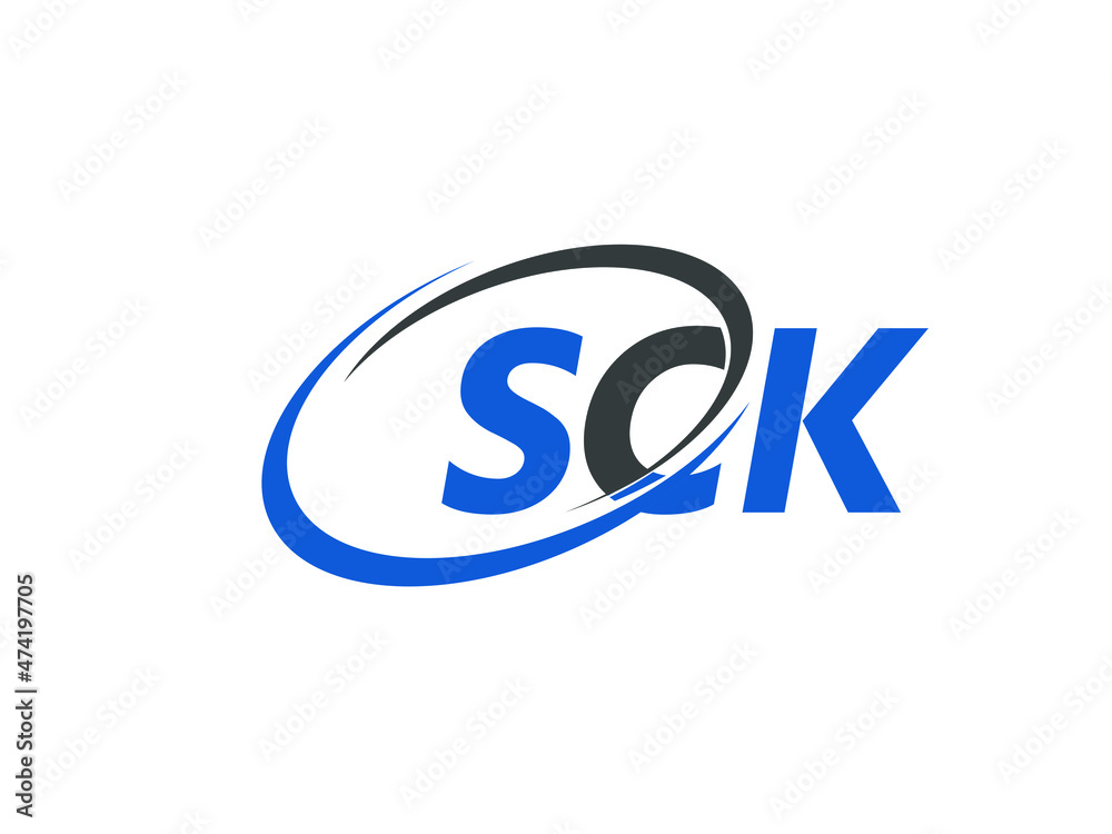 SCK letter creative modern elegant swoosh logo design SCK letter creative modern elegant swoosh logo design