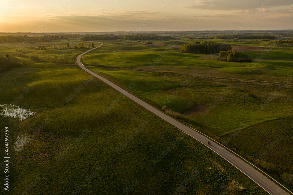 Drone photo of rural road