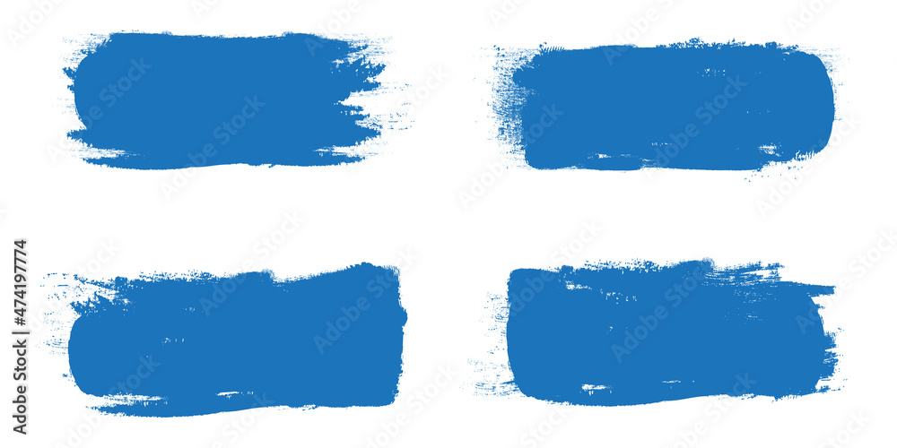 Blue brush stroke set isolated on background. Collection of trendy brush stroke vector for blue ink paint, grunge backdrop, dirt banner, watercolor design and dirty texture. Brush stroke vector
