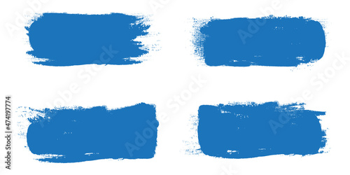 Blue brush stroke set isolated on background. Collection of trendy brush stroke vector for blue ink paint, grunge backdrop, dirt banner, watercolor design and dirty texture. Brush stroke vector