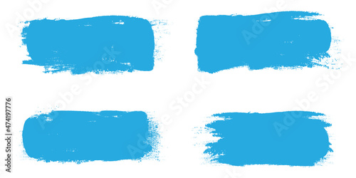 Blue brush stroke set isolated on background. Collection of trendy brush stroke vector for blue ink paint, grunge backdrop, dirt banner, watercolor design and dirty texture. Brush stroke vector