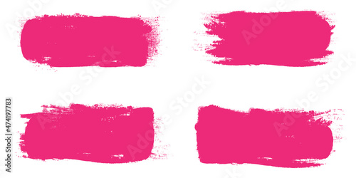 Pink brush stroke set isolated on background. Collection of trendy brush stroke vector for pink ink paint, grunge backdrop, dirt banner, watercolor design and dirty texture. Brush stroke vector