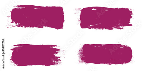 Purple brush stroke set isolated on background. Collection of trendy brush stroke vector for purple ink paint, grunge backdrop, dirt banner, watercolor design and dirty texture. Brush stroke vector