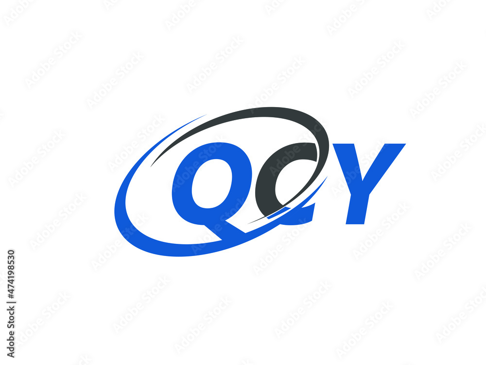 QCY letter creative modern elegant swoosh logo design QCY letter creative modern elegant swoosh logo design