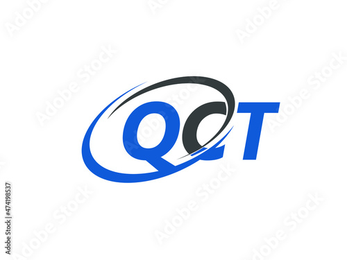 QCT letter creative modern elegant swoosh logo design