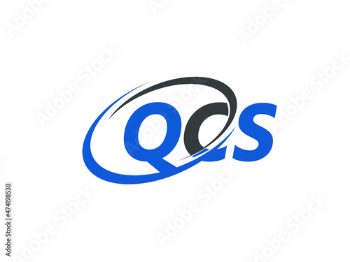 QCS letter creative modern elegant swoosh logo design