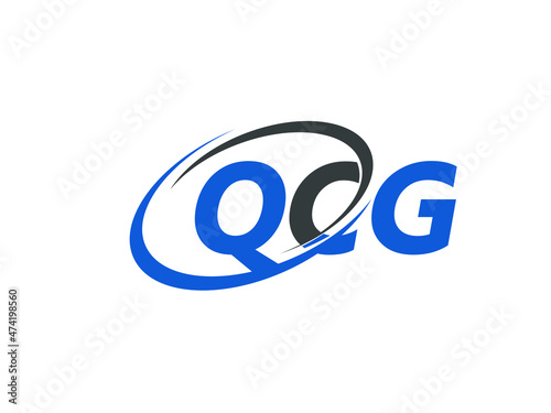 QCG letter creative modern elegant swoosh logo design