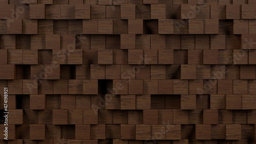dunkler Hintergrund aus quadratischen Holzprofilen