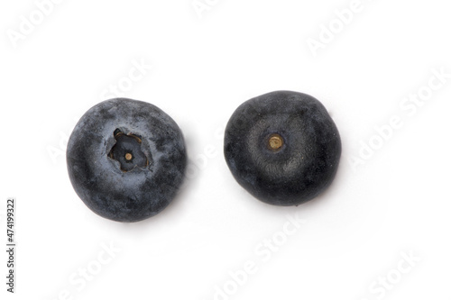 blue blueberries seen from different sides isolated
