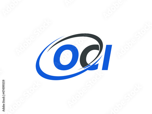 OCI letter creative modern elegant swoosh logo design