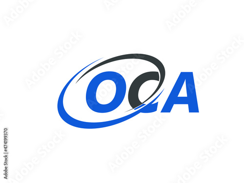 OCA letter creative modern elegant swoosh logo design