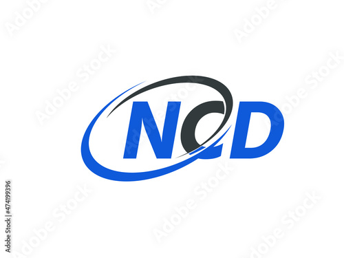 NCD letter creative modern elegant swoosh logo design