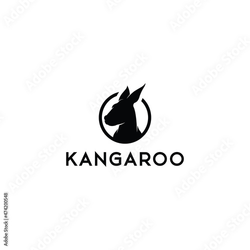 kangaroo silhouette logo mascot vector illustration