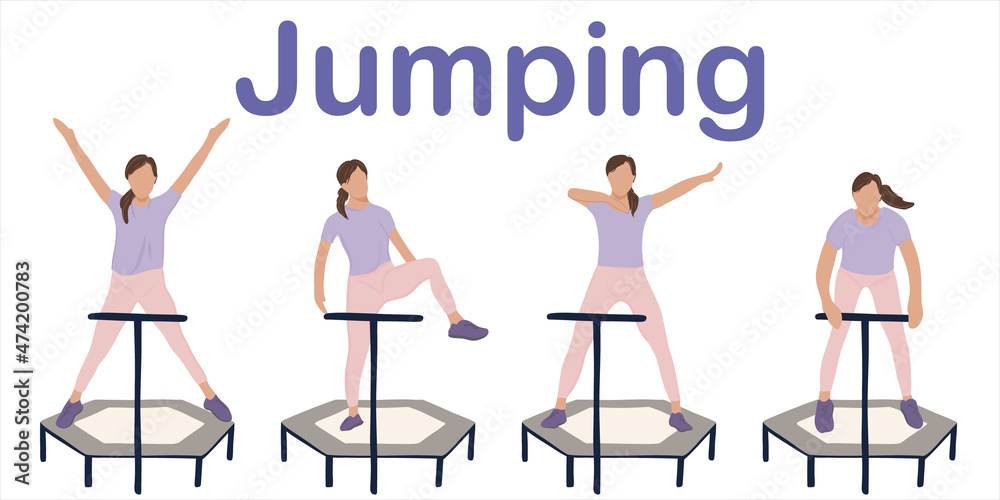 Jumping on a trampoline. Set.
The athlete jumps on a trampoline. Sports acrobatics training. Young woman jumping on a trampoline. Trampoline icons. Logo design. Vector flat illustration. Very Peri. Jumping on a trampoline. Set.
The athlete jumps on a trampoline. Sports acrobatics training. Young woman jumping on a trampoline. Trampoline icons. Logo design. Vector flat illustration. Very Peri.