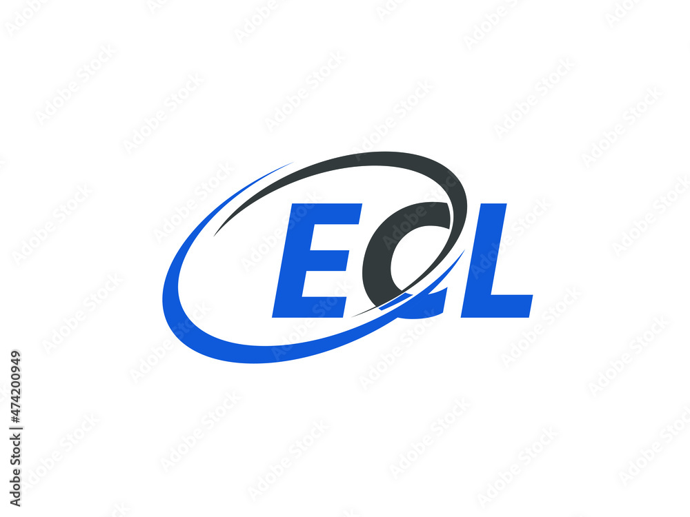 ECL letter creative modern elegant swoosh logo design