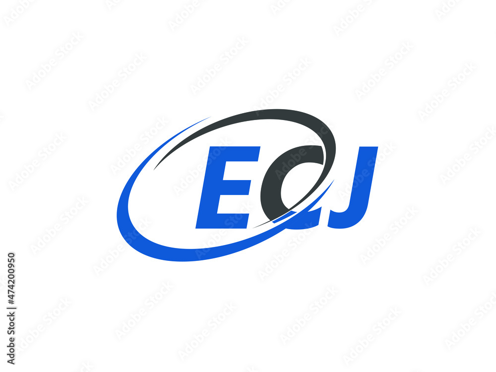 ECJ letter creative modern elegant swoosh logo design ECJ letter creative modern elegant swoosh logo design