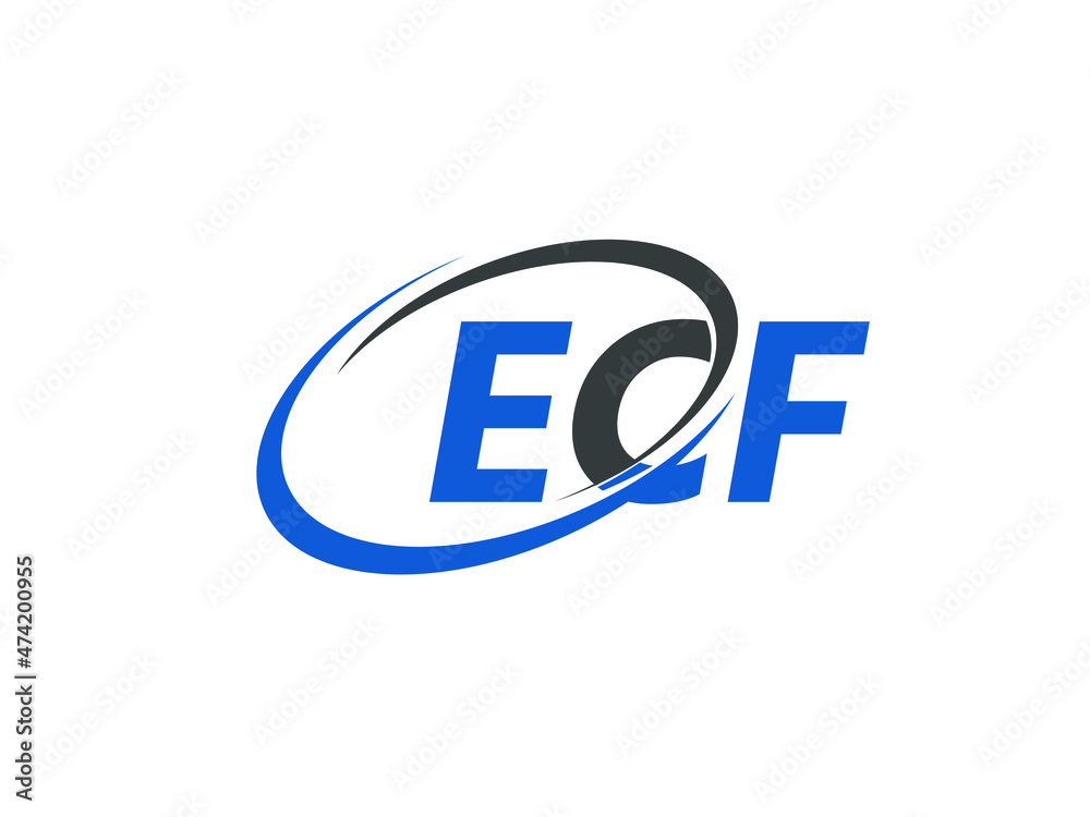 ECF letter creative modern elegant swoosh logo design ECF letter creative modern elegant swoosh logo design