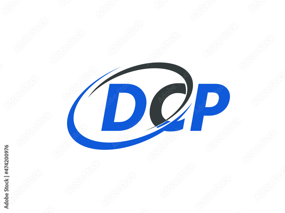 DCP letter creative modern elegant swoosh logo design