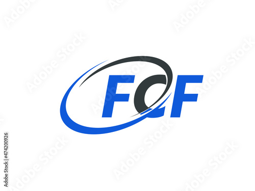FCF letter creative modern elegant swoosh logo design
