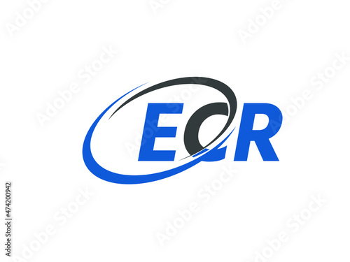 ECR letter creative modern elegant swoosh logo design