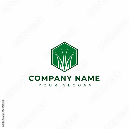 Lawn logo design vector template