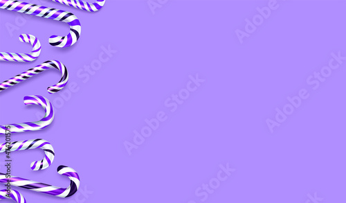 Striped purple candy cane sticks.