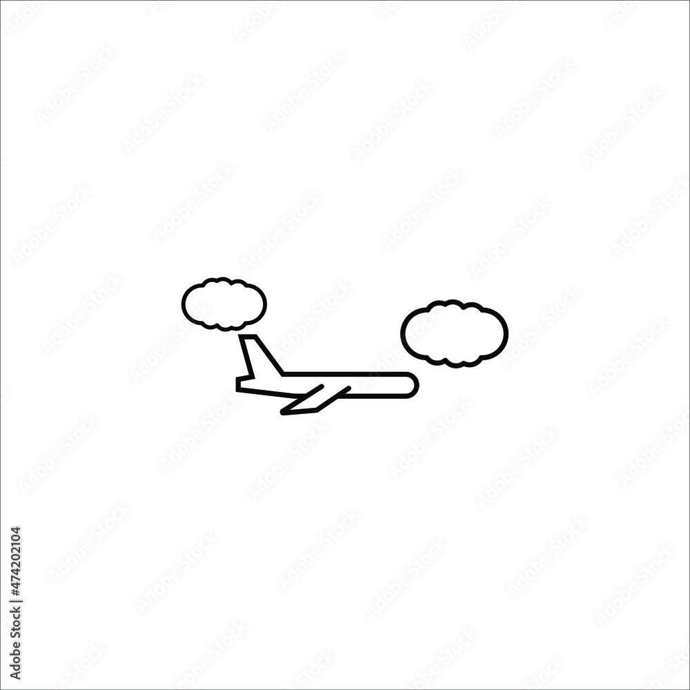 plane in the sky, clouds icon vector illustration symbol plane in the sky, clouds icon vector illustration symbol