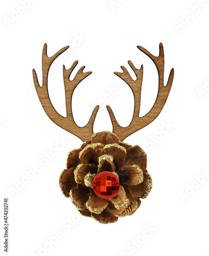 Pine cone with golden glitt...