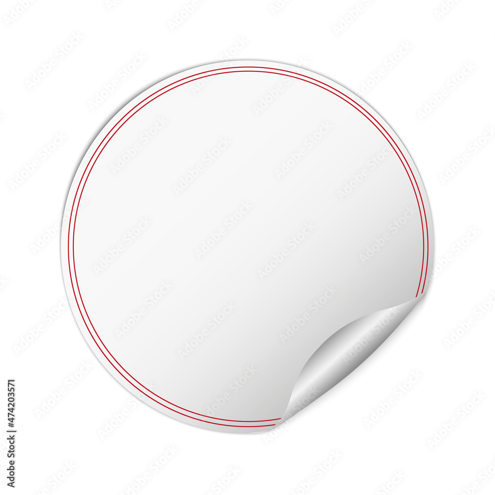 white round sticker vector banner with red frame on white background white round sticker vector banner with red frame on white background