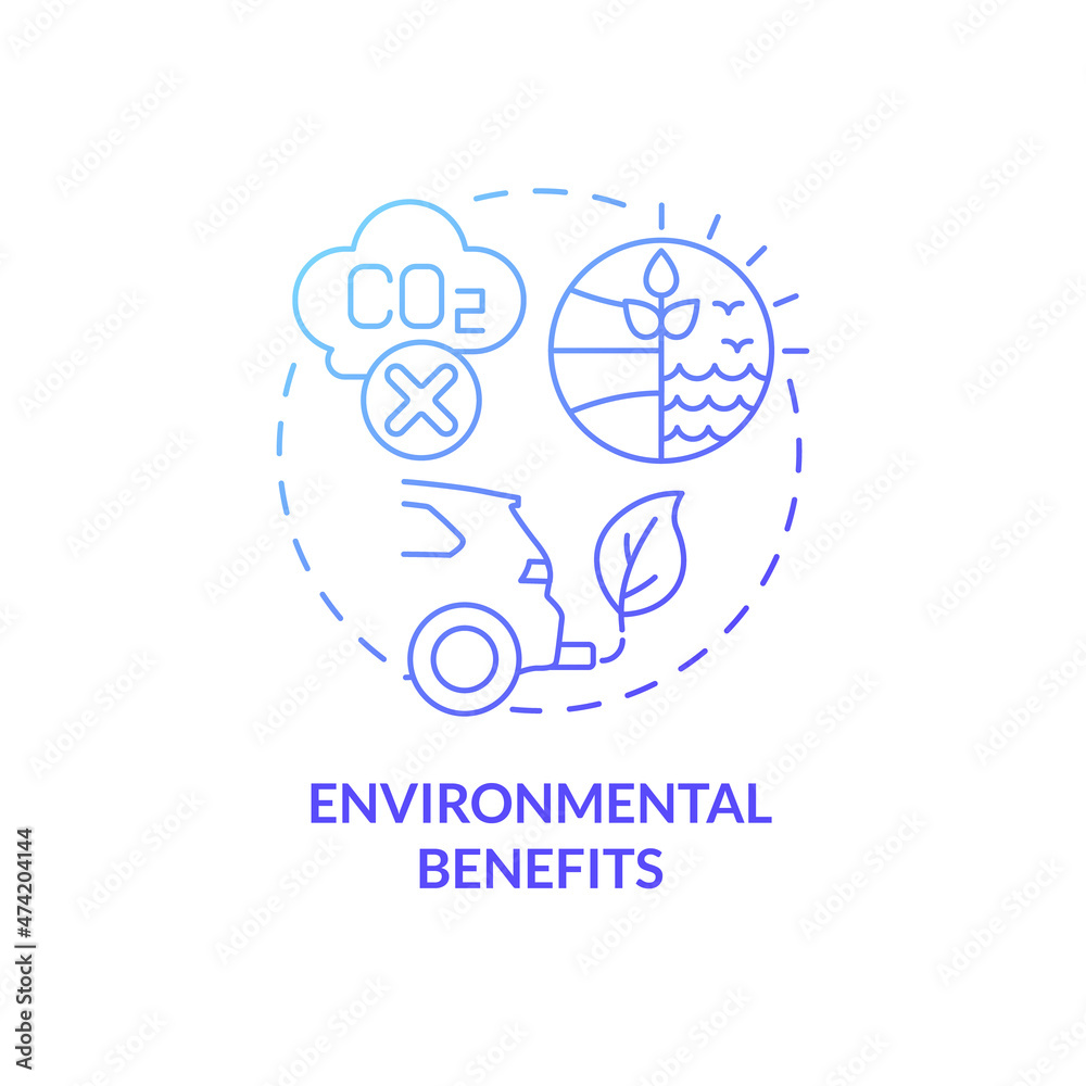 Environmental benefits blue gradient concept icon. Renewable energy generation sources abstract idea thin line illustration. Isolated outline drawing. Roboto-Medium, Myriad Pro-Bold fonts used Environmental benefits blue gradient concept icon. Renewable energy generation sources abstract idea thin line illustration. Isolated outline drawing. Roboto-Medium, Myriad Pro-Bold fonts used