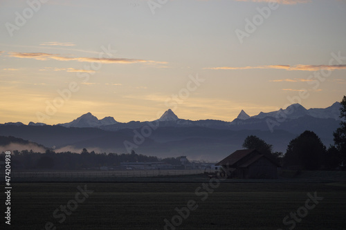 sunset in the mountains