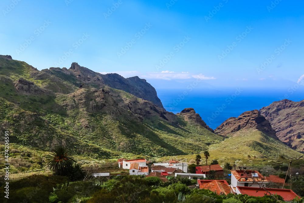 Fototapeta premium Amazing sunset landscape view to famous Maska canyon on Tenerife island Spain