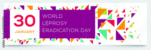 Creative design for (World Leprosy Eradication Day), 30 January, Vector illustration. photo