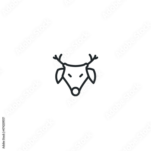 deer line icon, outline vector sign, pixel perfect icon