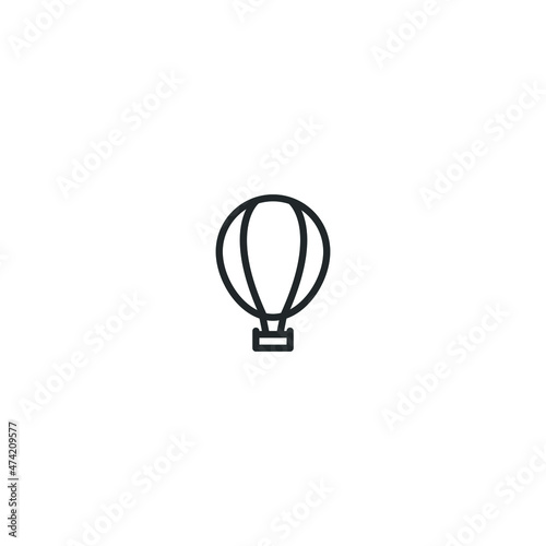 hot air balloon line icon, outline vector sign, pixel perfect icon