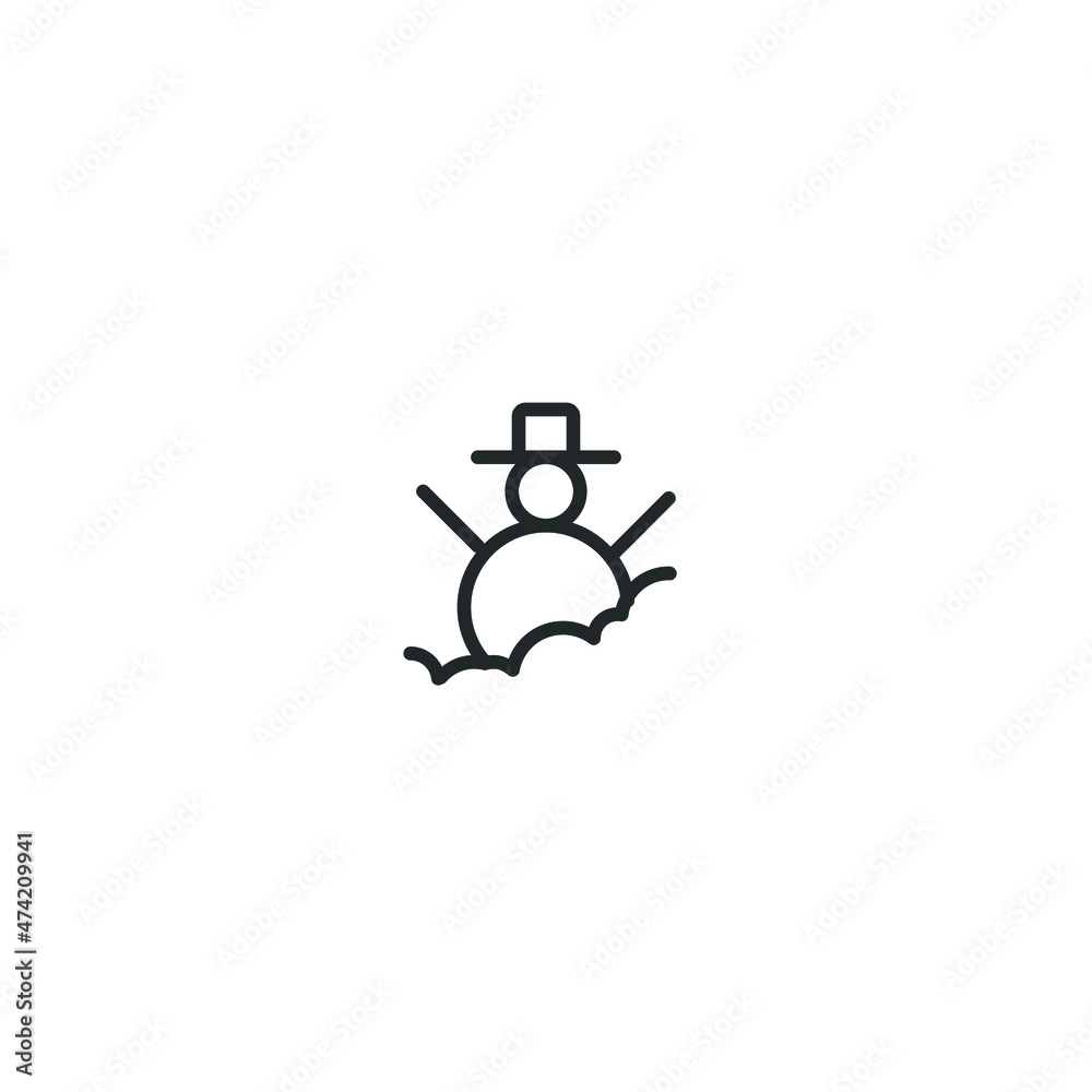 snow doll line icon, outline vector sign, pixel perfect icon snow doll line icon, outline vector sign, pixel perfect icon